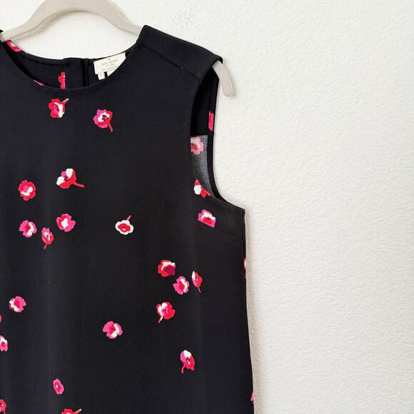 [Kate Spade New York] Black Cherry Blossom Floral Print Sleeveless Blouse Sz 10 - Picture 7 of 11